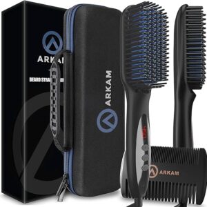 Alisador de barba Arkam para hombres - Kit premium de cepillo de barba con calefacción con función