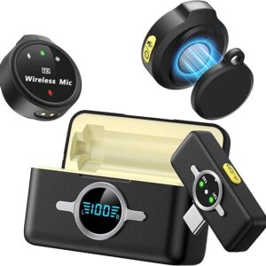 Micrófono inalámbrico Lavalier para iPhone/Android, micrófonos de solapa con USB-C Plug-Play