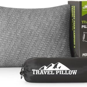 PEUJEW Almohada pequeña de espuma viscoelástica triturada, almohada de viaje para camping
