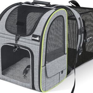 Pecute - Mochila para mascotas, extensible con malla transpirable para perros pequeños o gatos.