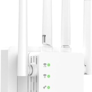 Extensor WiFi, doble banda (5 GHz + 2.4 GHz) WiFi Booster para el hogar, cubre hasta 12,880 pies