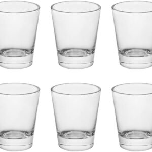 Vasos de chupito de base pesada, transparentes de 1.5 onzas (pack de 6)
