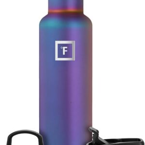 IRON FLASK Frasco de hidratación con popote, botella de agua de acero inoxidable 24 oz Aurora