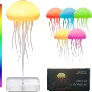 Lámpara de medusa activada por sonido, con patas bailarinas y colores cambiantes, LED multicolor