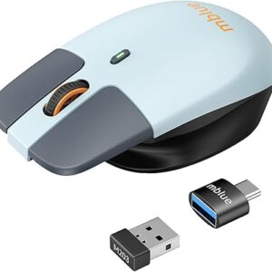 Ratón inalámbrico tipo C, ligero portátil, mouse inalámbrico de modo dual 2.4G con Nano USB