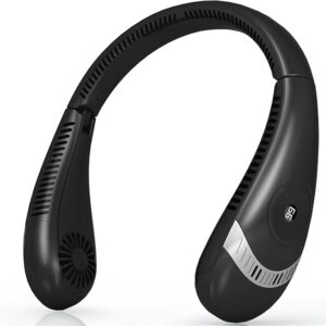 OLV Ventilador de cuello con batería recargable de 5000 mAh, portátil 360°, de 3 velocidades
