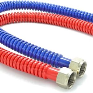 Conector flexible de calentador de agua corrugado de acero inoxidable, codificado por colores