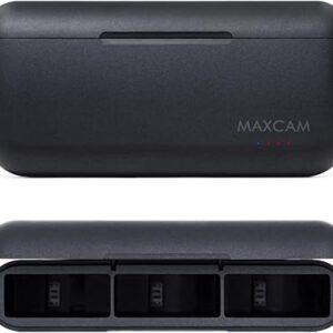 MAXCAM Cargador de batería triple para GoPro HERO12/HERO11/HERO10/HERO9 Enduro Batería Negro