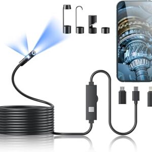 Cámara endoscópica con luz, herramientas de boroscopio de 1920P HD con 8 luces LED ajustables