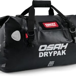 Bolsa de lona impermeable para motocicleta con amplio espacio, bolsillo exterior de malla