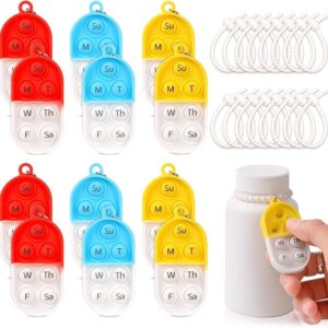 Paquete de 12 Rastreadores de Pastillas Medicamentos Recordatorio de Pastillas con Ataduras Rastreador de Pastillas Diario Reutilizable Portátil