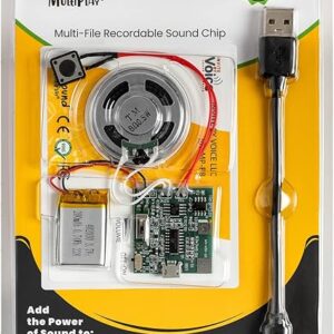 EZSound Chip de sonido grabable con botón pulsador multiplay | Reproduce múltiples grabaciones |