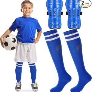 Syhood Espinilleras y calcetines de fútbol para niños pequeños, almohadillas protectoras (Talla M)