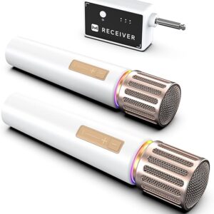 Micrófonos inalámbricos, con conexión de chip uno a uno, luces LED controlables, duración de 40 hrs