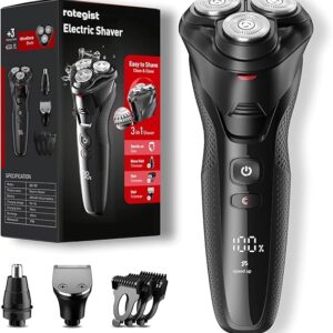 Maquinilla de afeitar eléctrica recargable, inalámbrica impermeable en seco y húmedo