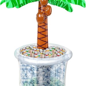 JOYIN Enfriador inflable de palmera de 60 pulgadas, decoración temática de playa