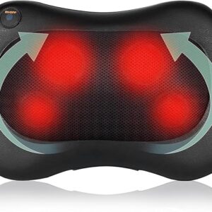 Shiatsu - Masajeador de espalda y cuello con calor, almohada de masaje de espalda 3D