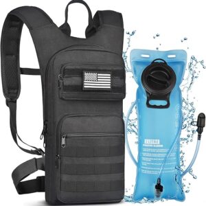 NOOLA Mochila de hidratación con vejiga de agua de TPU de 3 L, mochila táctica de agua Molle