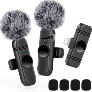 Micrófono de solapa para iPhone 14/13/12, micrófono con clip con reducción de ruido para grabación
