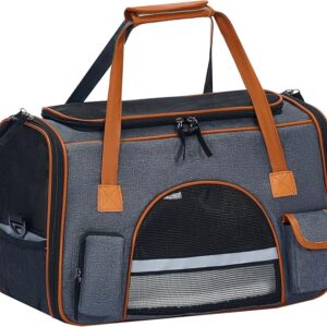 Transportador para mascotas de 18 x 11 x 11 pulgadas, múltiples bolsillos de almacenamiento