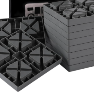 Paquete de 10 bloques de nivelación para cámper diseño entrelazado y antideslizante