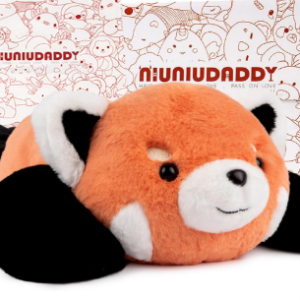 Niuniu Daddy Peluche con peso de panda rojo de 20 pulgadas almohada gigante de 3.3 libras