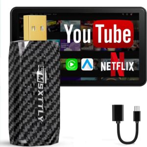 Mini adaptador inalámbrico 3 en 1 Stream CarPlay Android Auto compatible con Netflix/YouTube/TikTok