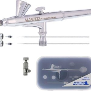 Master Airbrush G255 Pro Kit de pistola de aerógrafo de alimentación por gravedad de doble acción