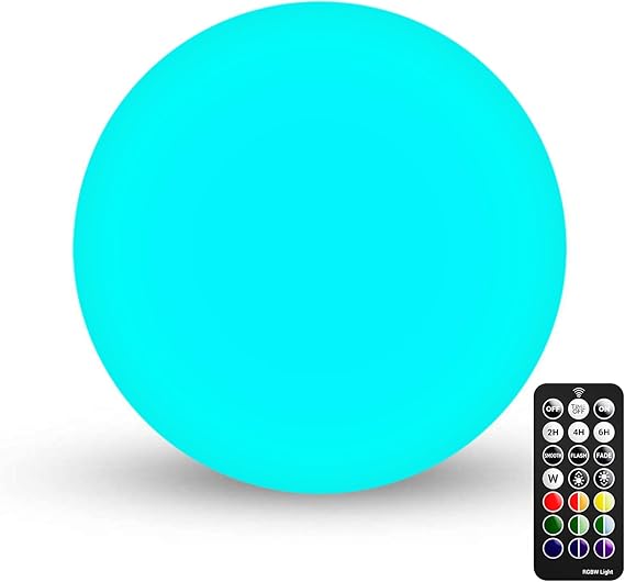 Bola de luz LED vibrante, luz nocturna de 6 pulgadas con control remoto recargable (sin caja) - Imagen 7