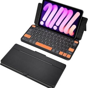 Teclado universal de viaje Plus, Bluetooth dual con retroiluminación y soporte en cualquier ángulo