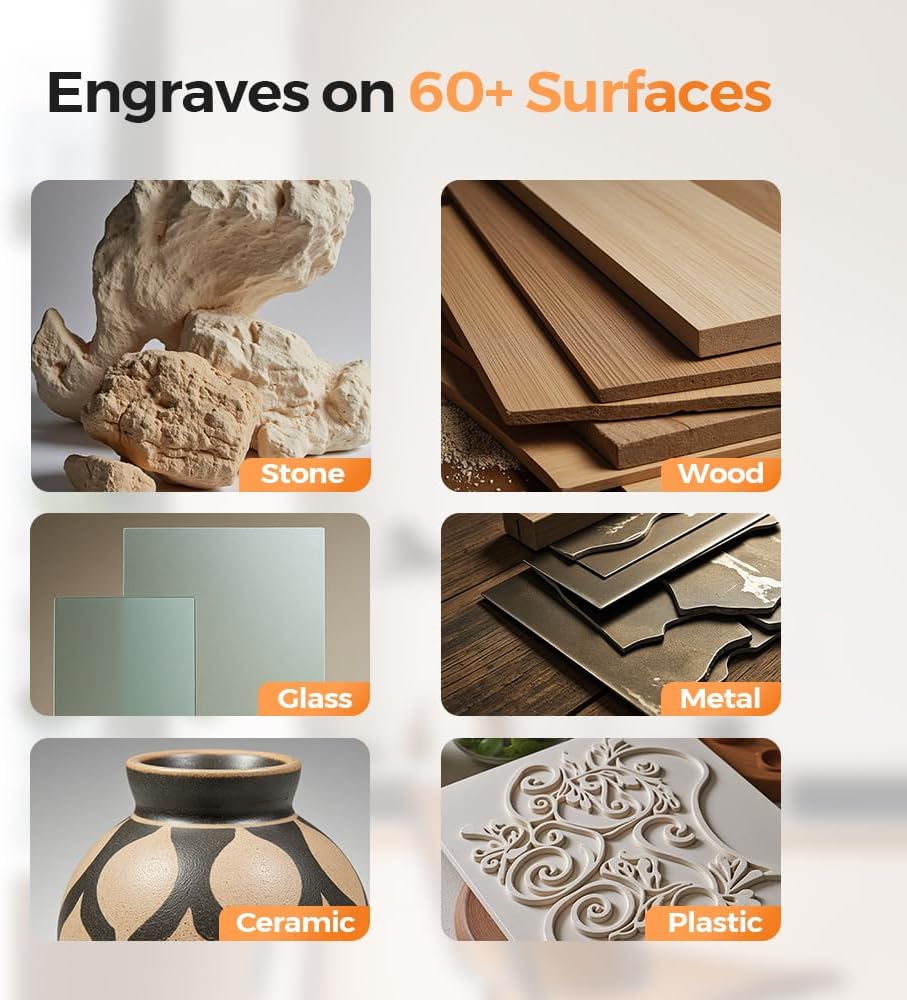 Bolígrafo de grabado inalámbrico, grabado para metal, madera, plástico, de más de 60 superficies - Imagen 3
