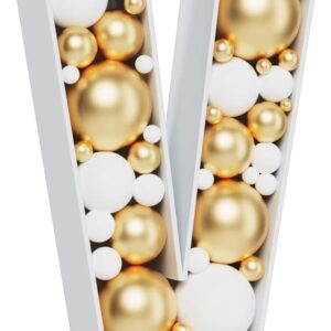 Letra con marco de 3 pies de alto para mosaicos de globos, precortada, letra V para decoraciones