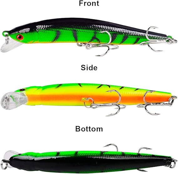 OriGlam 10 señuelos de pesca – Cebo de natación realista, señuelo duro Minnow para trucha - Imagen 3