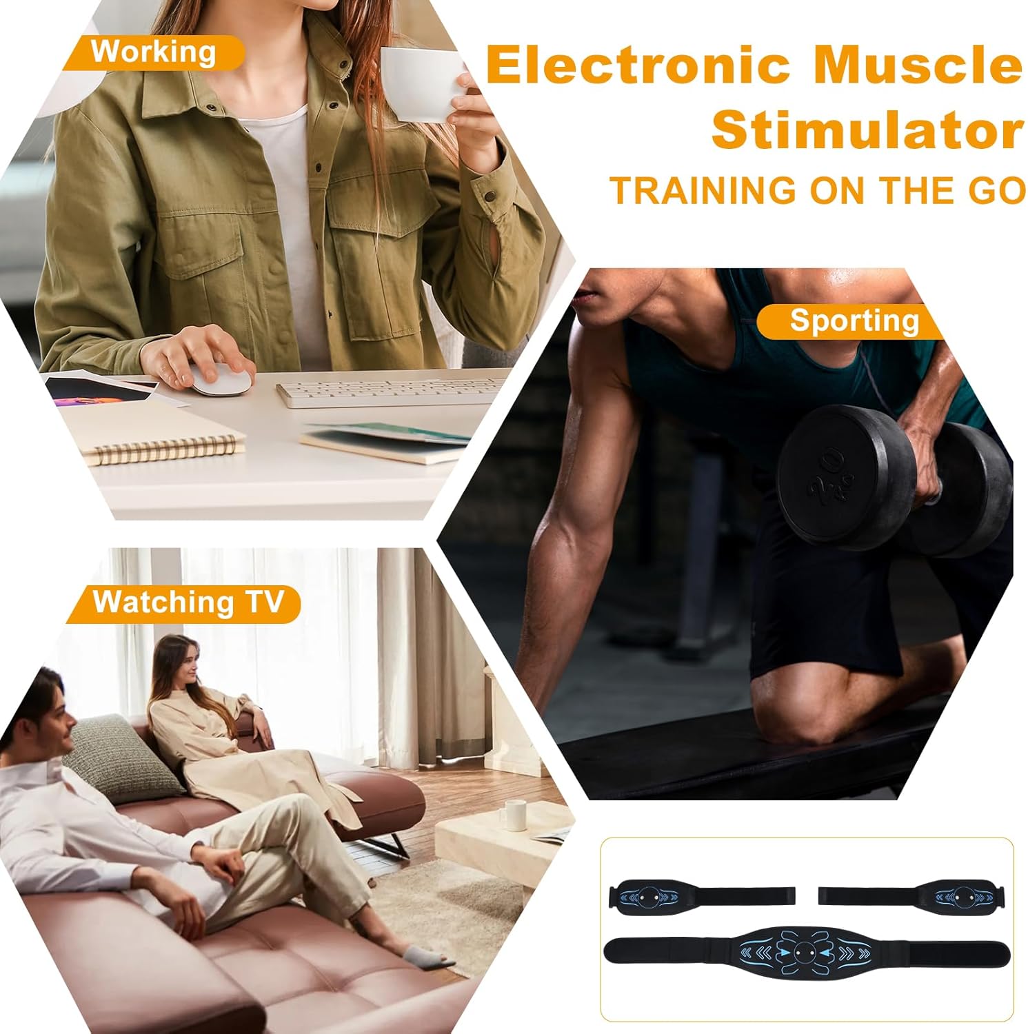 Estimulador Muscular Electrónico - Equipo de Entrenamiento Físico para Hombres y Mujeres, de 8 Modos (no incluye cinturón abdominal) - Imagen 3