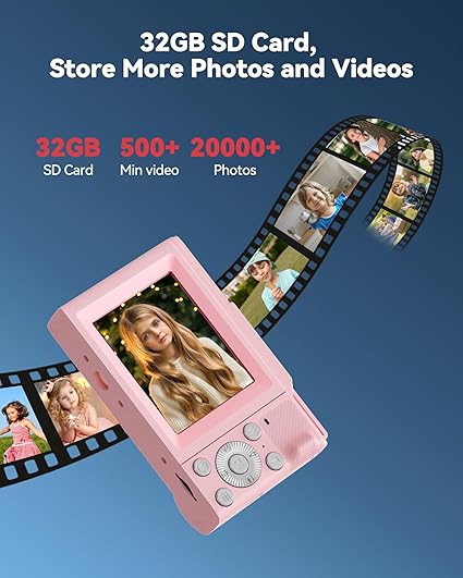 Cámara digital para niños, regalos de cumpleaños de Navidad para niñas de 8 a 10 años, zoom 16X - Imagen 3