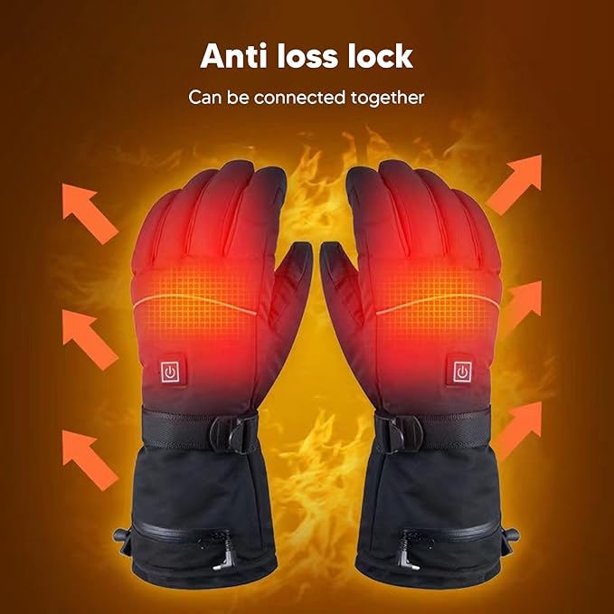 Guantes de Calefacción Eléctrica, Engranajes de Temperatura, USB Negros Impermeables (sin caja) - Imagen 5