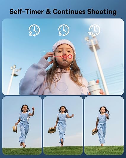 Cámara digital para niños, regalos de cumpleaños de Navidad para niñas de 8 a 10 años, zoom 16X - Imagen 4