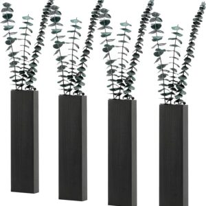 Macetero de pared de madera, paquete de 4 unidades, decoración para plantas de flores artificiales