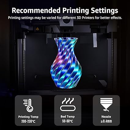 Silk PLA+ Pro 1.75mm filamento para impresora 3D - Paquete de 4 carretes multicolor (250gx4) - Imagen 3