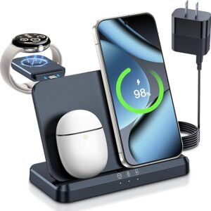 LK Cargador inalámbrico para Google Pixel Watch, estación de carga rápida 3 en 1