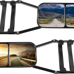 Espejo retrovisor universal, 2 unidades, 185 x 120 mm, 360 °, ajustable, todo tipo de vehículos