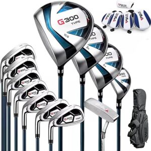 PGM Juego completo de palos de golf, de titanio, híbrido con sesgo de tracción, bolsa de soporte