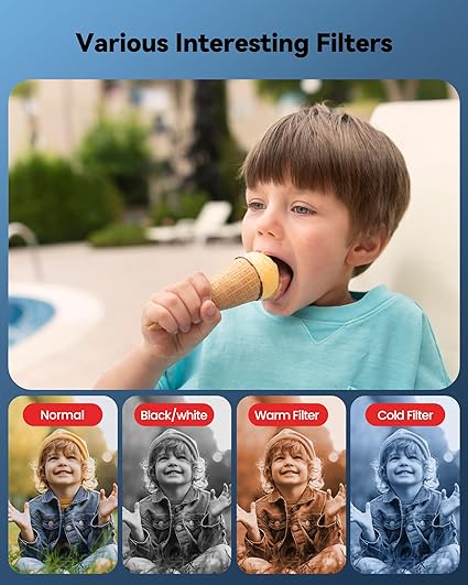 Cámara digital para niños, regalos de cumpleaños de Navidad para niñas de 8 a 10 años, zoom 16X - Imagen 5