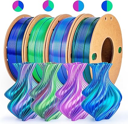Silk PLA+ Pro 1.75mm filamento para impresora 3D - Paquete de 4 carretes multicolor (250gx4) - Imagen 7