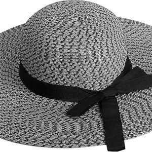 Sombrero de sol de cuero Woodland para damas, ajustable, plegable, borde ancho, UV UPF 50+ M-L