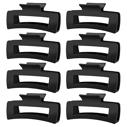 Pinzas para el cabello para mujer, paquete de 8 pinzas grandes, neutrales, mate, cuadradas, jumbo - Imagen 6