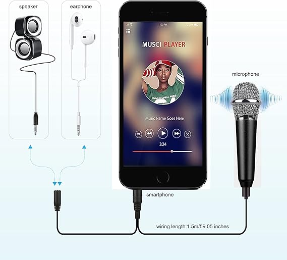 Mini micrófono vocal/instrumento portátil para grabación de video de voz (no incluye soporte) - Imagen 3