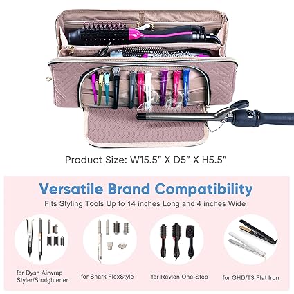 Bolsa de Viaje Grande para Herramientas de Cabello con Alfombrilla Resistente al Calor - Imagen 5