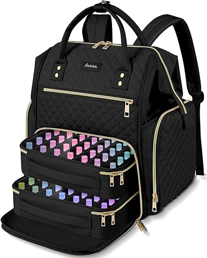 Mochila organizadora de esmalte de uñas grande con capacidad para más de 70 botellas (0.5 fl oz) - Imagen 7