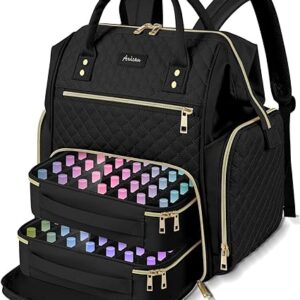 Mochila organizadora de esmalte de uñas grande con capacidad para más de 70 botellas (0.5 fl oz)